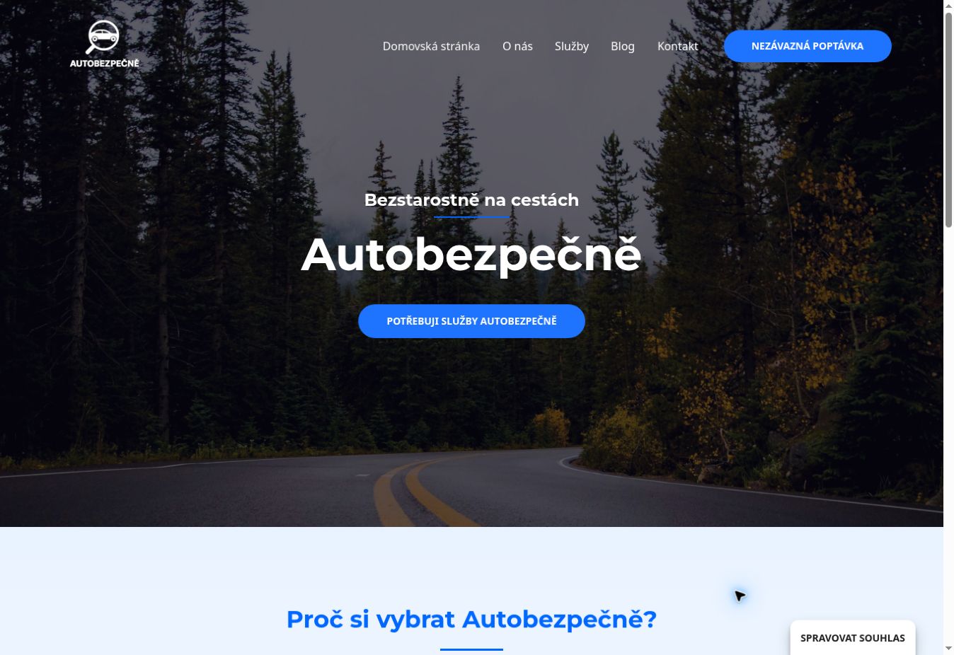 Náhled úvodní stránky autobezpecne.cz